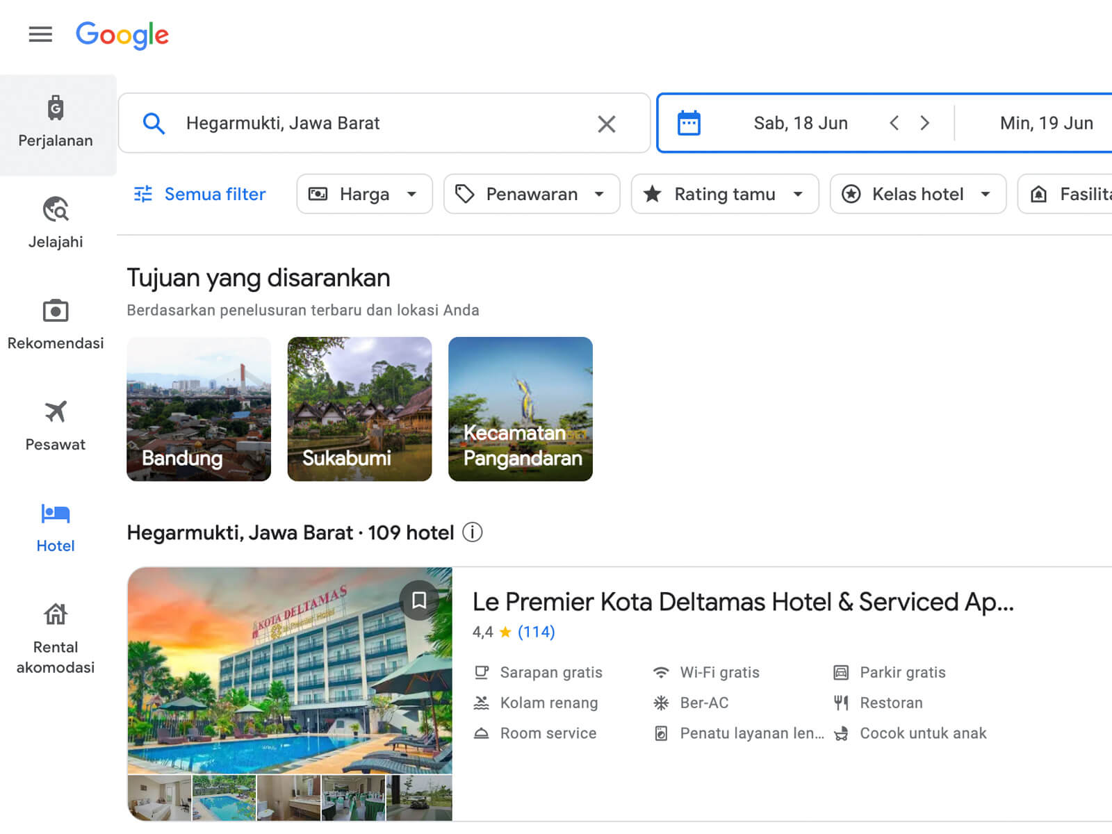 Google Punya Fitur Baru: Bisa Cari Hotel hingga Tempat Wisata